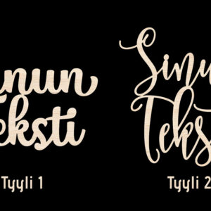 Kakkukoriste fontit 1 ja 2 mustalla taustalla