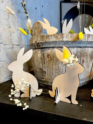 Kuivakukilla koristellut vaneripuput